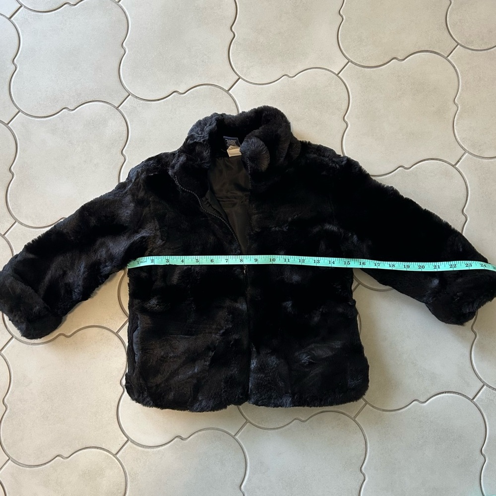 GAP Kids Black Faux Fur Pea Coat